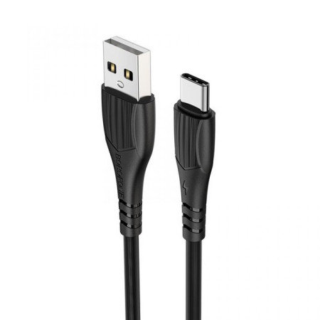 Кабель USB Borofone BX37 Wieldy Type-C 3A провід для зарядки смартфона/телефону 1M Чорний