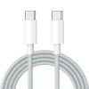 Кабель USB-C ↔ USB-C PD 60W (1 м) в тканинному обплітанні Woven для Apple MacBook / iPad / iPhone OEM Білий