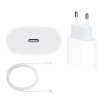 Зарядка для iPhone OEM USB-C 20W та кабель USB-C to Lightning Комплект адаптер + шнур сумісний з iPhone, iPad Білий