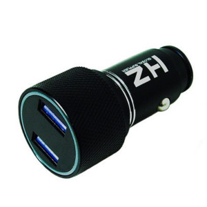 Автомобільний зарядний пристрій Car Charger HZ HC7 3.1A 2 USB від прикурювача з індикатором Чорний фото