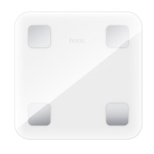 Розумні підлогові електронні Smart ваги HOCO HI21 LED-дисплей 0,1-180 кг Скляні побутові Bluetooth 4.2 Білий фото