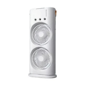 Акумуляторний настільний подвійний вентилятор Double-ended Spray Fan МКС-127 Вітродуйка з RGB підсвічуванням Білий фото