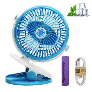 Акумуляторний настільний вентилятор Moltis Mini Fan WX 6503 на прищіпці 1000mAh Вітродуйка 5Вт 4 Блакитний фото
