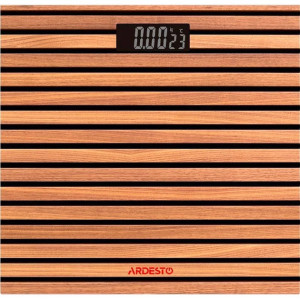 Ваги для підлоги побутові Ardesto SCB-965-Plank скляні ваги для дому 150кг Коричневий/Чорний фото