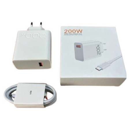 Зарядний пристрій 200W Xiaomi з кабелем USB-Type C Швидка зарядка QC/PD для смартфонів і ноутбуків