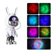 Нічник - проектор зоряного неба GALAXY NIGHTLIGHT PROJECTOR Світильник Заєць-космонавт з пультом 8 режимів