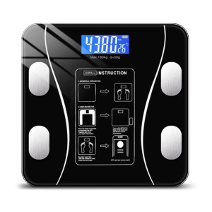 Смарт-ваги підлогові фітнес ваги  Smart Scale 25x25 см Чорний 180 кг фото