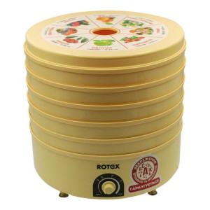 Сушарка для овочів та фруктів Rotex RD620-Y 20л Електросушарка для продуктів 520Вт Жовта фото