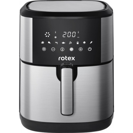 Мультипіч Rotex ROM760-XL Up&DownFry електрична аерофритюрниця гриль 7.5л 2000Вт Чорний/Сріблястий