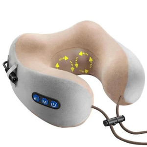 Масажер-подушка U-Shaped Pillow масажер для шиї спини USB Бежевий фото