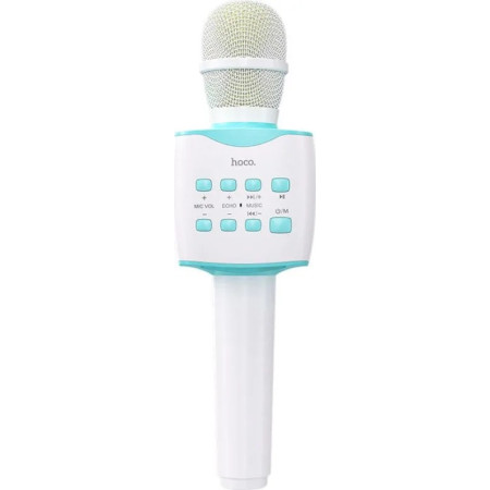 Бездротовий мікрофон караоке Hoco BK5 Cantando Karaoke Blue 1200 мАч 5Вт Зміна голосу Білий/Блакитний