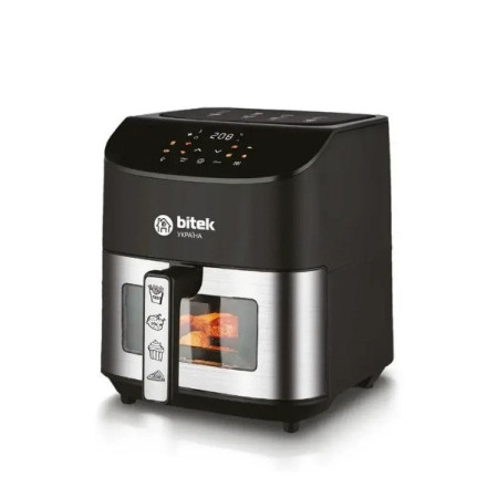 Аерофритюрниця сенсорна BiTEK BT-9501 8 л  безмасляна повітряна фритюрниця аерогриль 4200 Вт Чорний