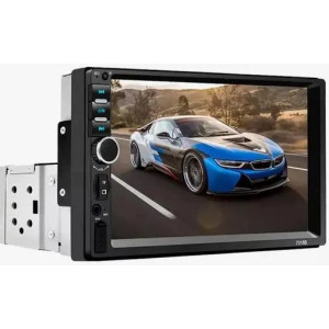 Автомагнітола 1DIN 7018В коротка база  з сенсорним екраном Bluetooth USB SD з підтримкою камери заднього виду Чорний фото