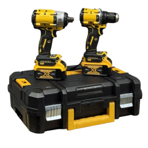 Набір інструментів DeWalt 2в1 шуруповерт ударний гайковерт із кейсом та акумуляторами 48 Вт Жовто чорний фото
