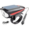 Велофара із сонячною панеллю та сигналом Bike Light 7599 Solar акумуляторний велоліхтар Li-Ion panel IPX4 USB-C