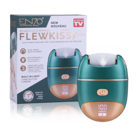 Електрична пемза Flewkiss pro Enzo EN-7101 зі змінними насадками для пяток 5 Вт Зелена