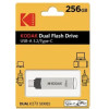 Флешка Kodak 256 ГБ з USB 3.2 та Type-C для швидкої передачі даних Сірий