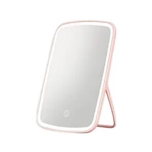 Дзеркало косметичне настільне Makeup Mirror 33 світлодіоди USB або батарейки Рожевий фото
