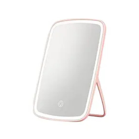 Дзеркало косметичне настільне Makeup Mirror 33 світлодіоди USB або батарейки Рожевий
