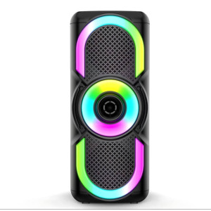 Портативна Bluetooth колонка E-4203 стереозвук караоке FM-радіо LED-підсвічування  AUX до 4 годин автономної роботи 16 Вт Чорний фото