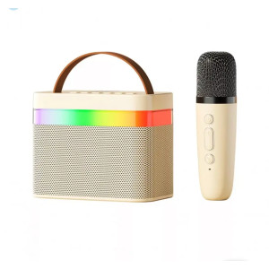 Портативна колонка K18 з мікрофоном Bluetooth USB SD FM дитяча колонка караоке блютуз колонка 5 Вт Білий фото