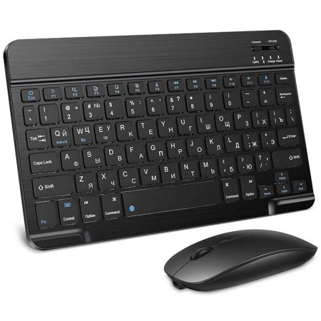 Клавіатура з мишкою Keyboard set AND 5370 для планшета телефону Bluetooth iPad iPhone Android Type-C Чорний