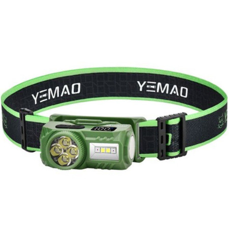 Налобний ліхтар YEMAO YM‑T614 яскравий легкий з USB‑C зарядкою