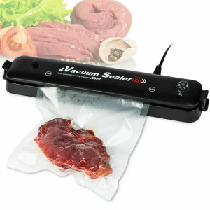 Побутовий вакуумний пакувальник Vacuum Sealer з набором пакетів 90 Вт Чорний фото