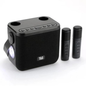 Портативна Bluetooth-колонка TG545DK 10W з ліхтариком та двома мікрофонами Black фото