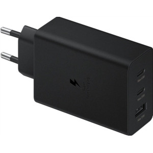 Блок живлення USB C 65W 3 порти універсальний адаптер для смартфона мультипорт потужна зарядка мережевий блок Чорний Блок живлення USB C 65W 3 порти універсальний адаптер для смартфона мультипорт потужна зарядка мережевий блок Чорний фото