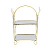 Двоярусна підставка для кексів і десертів Milano 2 Layer Cupcake Stand Gold, металева етажерка для капкейків і солодощів