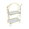 Двоярусна підставка для кексів і десертів Milano 2 Layer Cupcake Stand Gold, металева етажерка для капкейків і солодощів