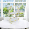 Двоярусна підставка для кексів і десертів Milano 2 Layer Cupcake Stand Gold, металева етажерка для капкейків і солодощів