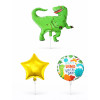 Фольгована кулька JS Balloon фігура «Happy Dino Birthday» 5 шт наповнення повітрям або гелієм для тематичних вечірок
