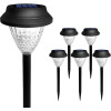 Садові світильники на сонячній батареї Garden Path Light RGB 6 шт водонепроникні LED ліхтарики для доріжок та саду Чорний