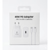 Мережевий зарядний пристрій Travel Charger адаптер 1 порт USB-C 45W кабель USB-C 5A Білий