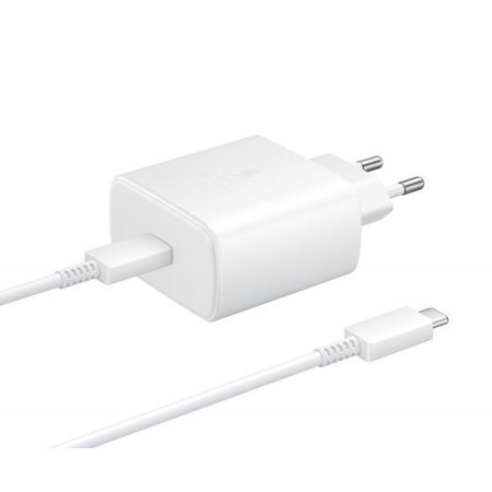 Мережевий зарядний пристрій Travel Charger адаптер 1 порт USB-C 45W кабель USB-C 5A Білий