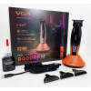 Машинка для стрижки VGR V-889T LED дисплей акумулятор  9000 об/хв керамічні леза 3 насадки 1-3 мм Помаранчева