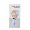 Портативний ручний вентилятор Handheld Fan FY083 пластиковий з підставкою та гачком LED дисплей 120 швидкостей 1 Вт Блакитний